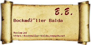 Bockmüller Balda névjegykártya